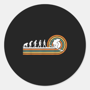Retro Skifahren Evolution - Skisportler Runder Aufkleber