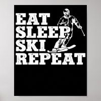 Retro Skifahren Sleep Ski Wiederholung Skifahrer W