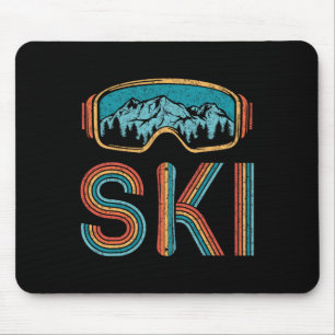 Retro Skifahren Vintage 80er 90er Snowboarden Skif Mousepad