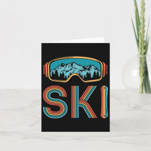 Retro Skifahren Wintersport Shirt für Damen Schnee Karte