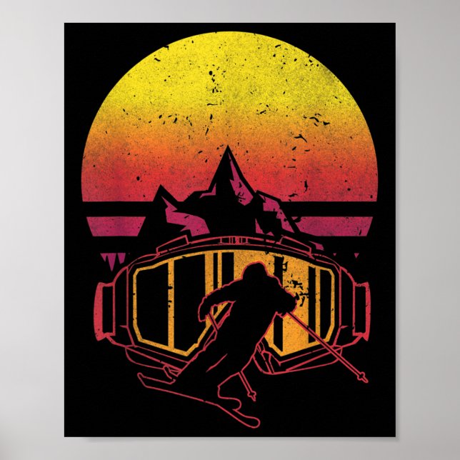 Retro Skifahrer Funny Ski Ski Ski Ski Ski Ski Poster (Vorne)
