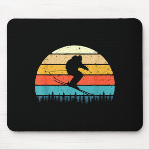 Retro-Skifahrer - Skifahren Wintersport Skiliebhab Mousepad