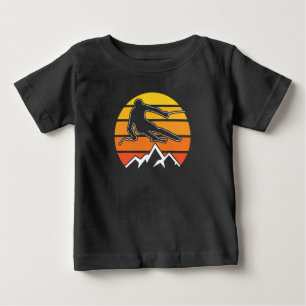 Retro Skiing Baby T-shirt