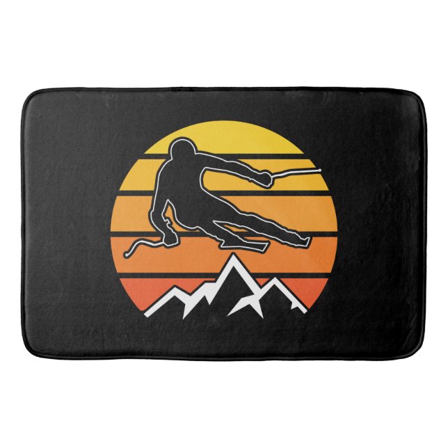 Retro Skiing Badematte (Vorderseite)