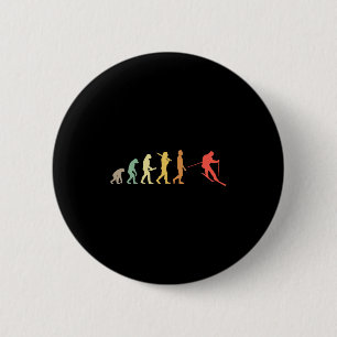 Retro Skiing Evolution Geschenk für Skifahrer Button