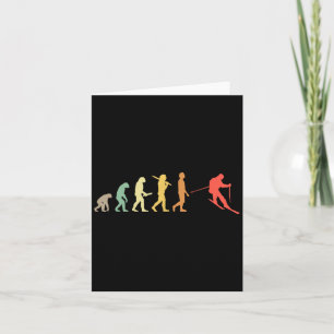 Retro Skiing Evolution Geschenk für Skifahrer Karte