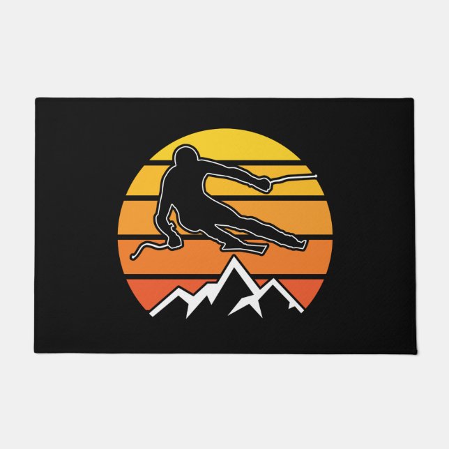 Retro Skiing Fußmatte (Vorderseite)