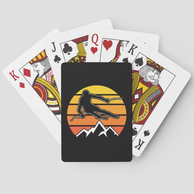 Retro Skiing Spielkarten (Rückseite)