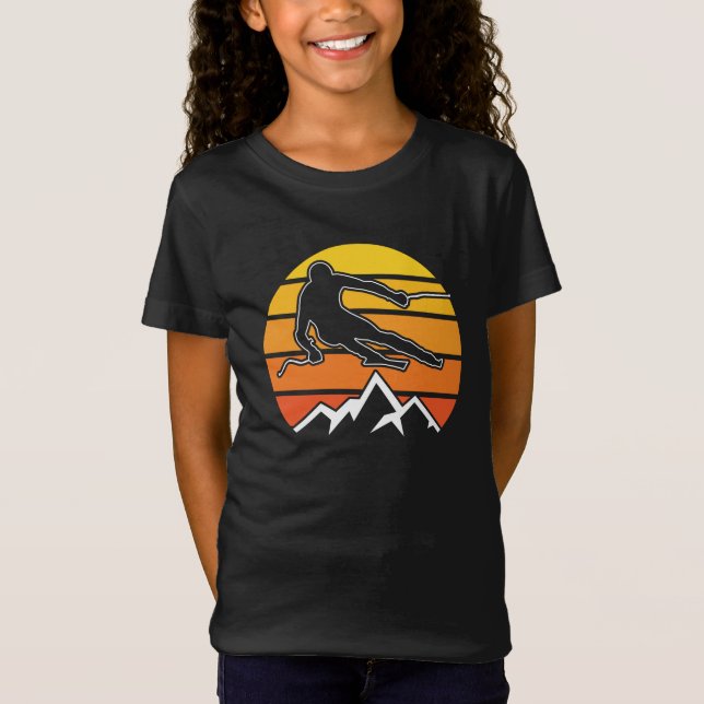 Retro Skiing T-Shirt (Vorderseite)