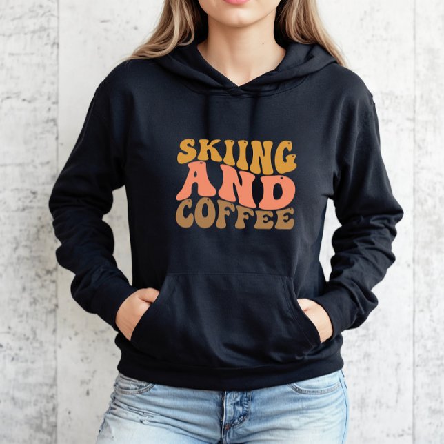 Retro Skiing und Kaffee Sweatshirt (Von Creator hochgeladen)