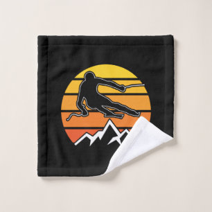 Retro Skiing Waschlappen