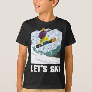 Retro Skiing Wintersport Snowboard Skifahren Ski S T-Shirt