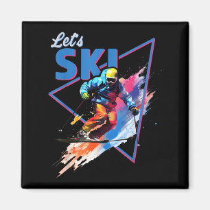 Retro-Skipulver Vintage Skischuhfarben verschleier Magnet