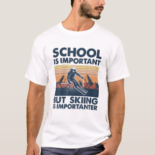 Retro-Skischule ist wichtig, aber Skifahren ist Im T-Shirt