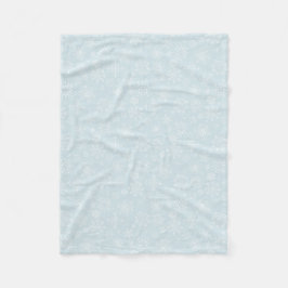 Retro Skizze gefrorene Schneeflocken auf Eis-Blau Fleecedecke