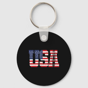 Retro-Skizze Spieler-Silhouette Amerikanische Flag Schlüsselanhänger