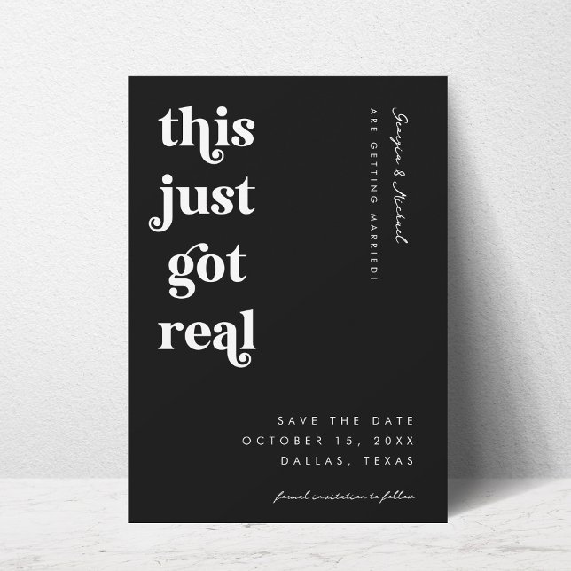 Retro-Skript Dies Got nur echte lustige, kühne Hoc Save The Date (Von Creator hochgeladen)