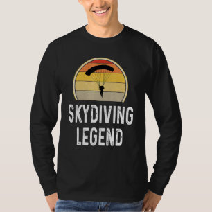 Retro Skydiving Legend Skydiver Sunset Parachute T-Shirt