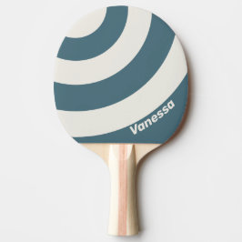 Retro Slate Gray Three Circle Stripe with Name Tischtennis Schläger