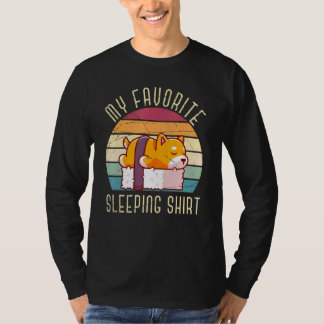 Retro Sleeping Sushi Haustier Hund Lazy Tier spät T-Shirt