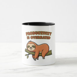Retro Sloth Anti Hustle Color Inside Mug Tasse