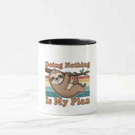 Retro Sloth Lazy Humor Color Inside Mug