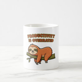 Retro Sloth Productivity Humor White Mug Kaffeetasse