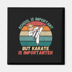 Retro Sloth School ist wichtig Karate ist wichtig Magnet
