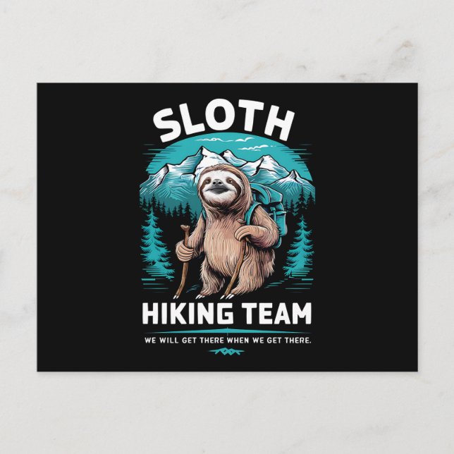 Retro Sloth Wanderteam Vintages Geschenk Postkarte (Vorderseite)