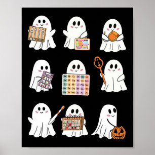Retro Slp Ghost Halloween Speech Therapie Herbst F Poster