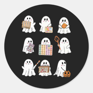 Retro Slp Ghost Halloween Speech Therapie Herbst F Runder Aufkleber