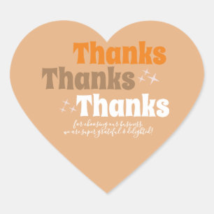 Retro Small Business Stars Groovy Danke Herz-Aufkleber