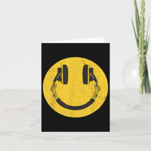 Retro Smile Music Face Kopfhörer 90er Männer Fraue Karte