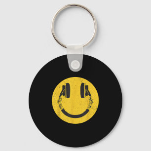 Retro Smile Music Face Kopfhörer 90er Männer Fraue Schlüsselanhänger