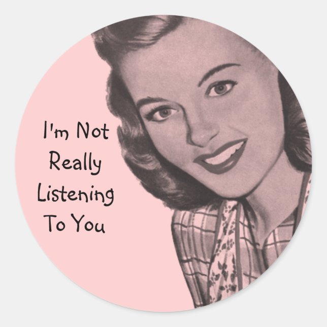 Retro Smile Runder Aufkleber (Vorderseite)