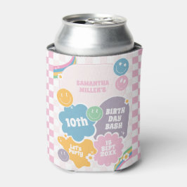 Retro Smiles Pastel Groovy Birthday Dosenkühler