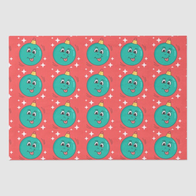 Retro Smiley Cartoon Seidenpapier (Vorderseite)