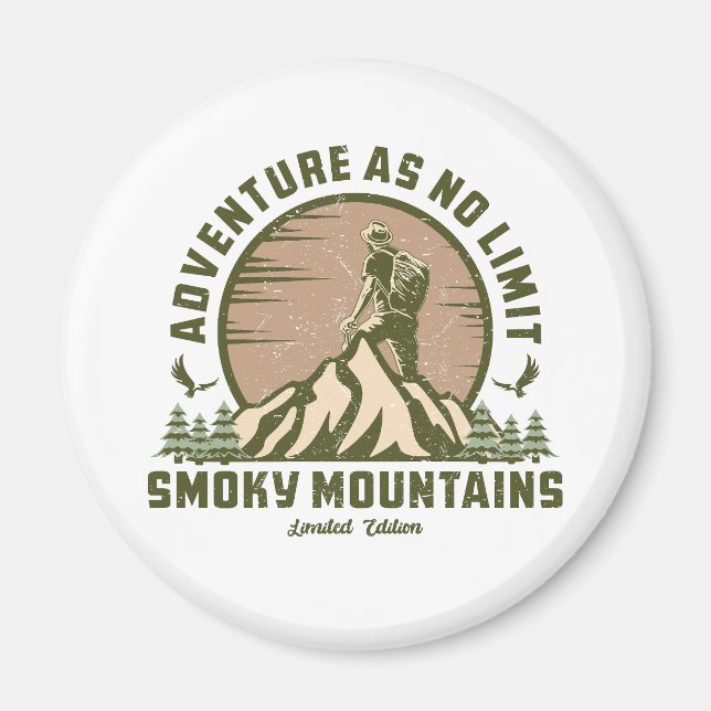 Retro Smoky Mountain Wanderung Magnet (Vorne)