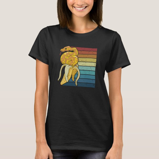 Retro Snake Pythonidae Snake Owner Banana Ball Pyt T-Shirt (Vorderseite)