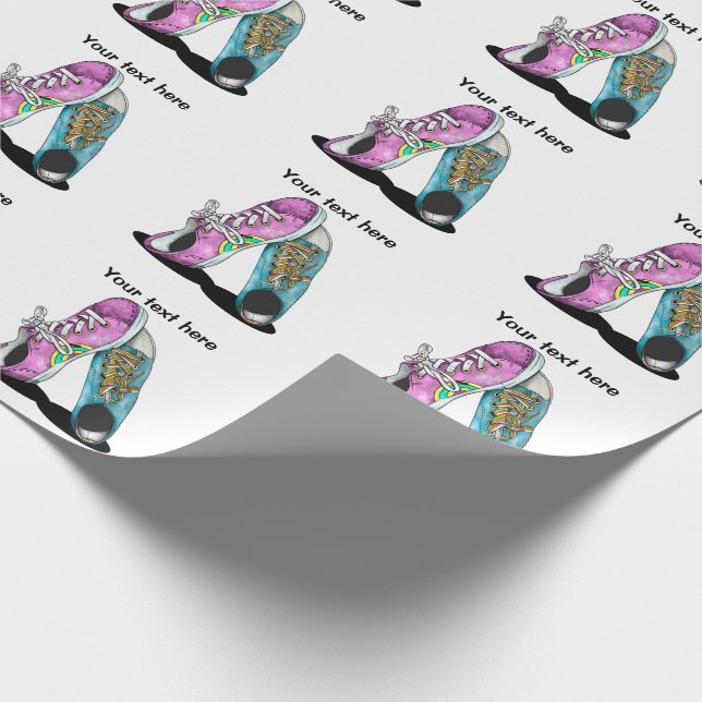 Retro Sneakers Boyfriend Girlfreind Geschenkpapier (Ecke)