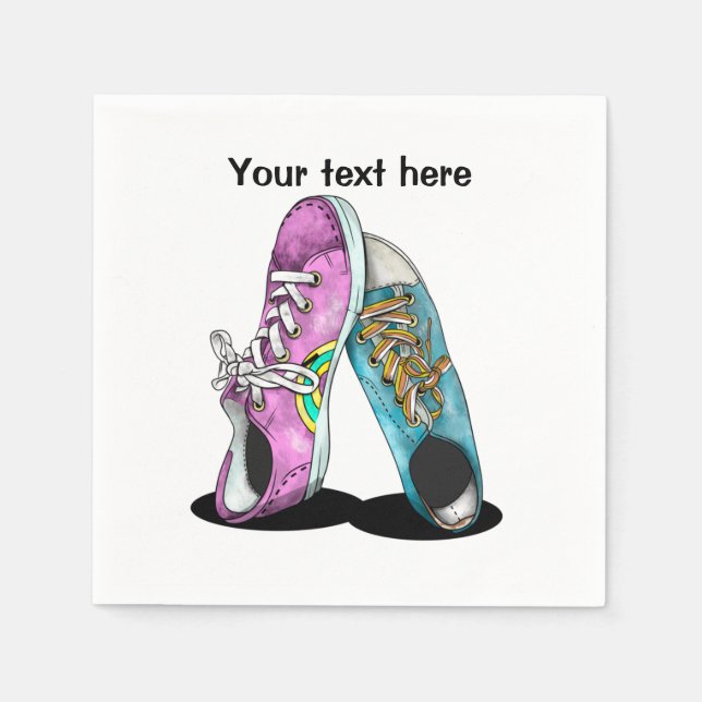 Retro Sneakers Boyfriend Girlfreind Serviette (Vorderseite)
