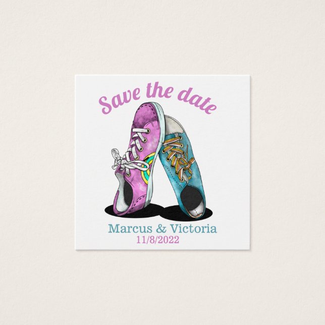 Retro Sneakers Wedding Save the Date (Vorderseite)