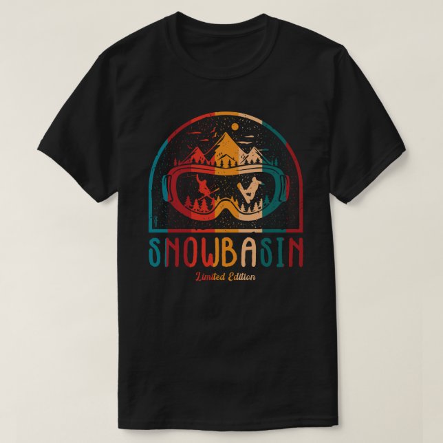 Retro Snowbasin Skiabenteuer T - Shirt (Design vorne)