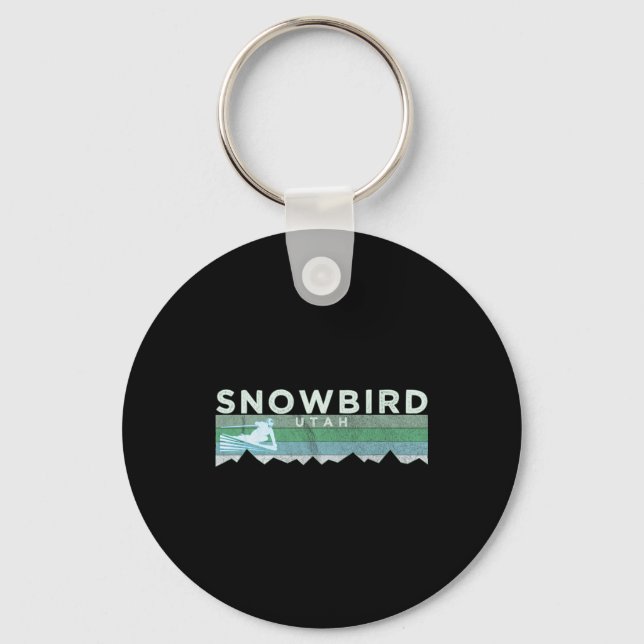 Retro Snowbird  Schlüsselanhänger (Vorderseite)