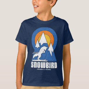 Retro Snowbird Ski White Fox T - Shirt