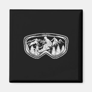 Retro Snowboard Goggles Geschenk Snowboarder Maske Magnet