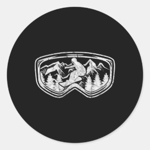 Retro Snowboard Goggles Geschenk Snowboarder Maske Runder Aufkleber