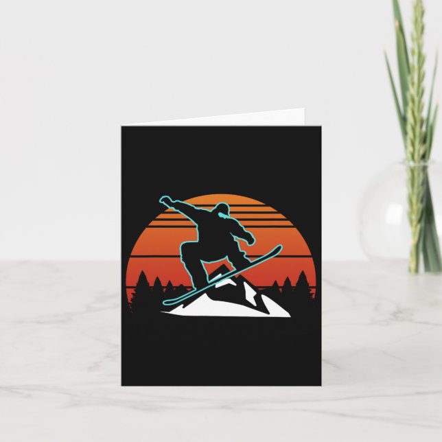 Retro Snowboard Snowboarder Gaben Wintersport Sn Karte (Vorderseite)