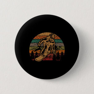 Retro Snowboard Sunset Snowboarden Geschenk Winter Button