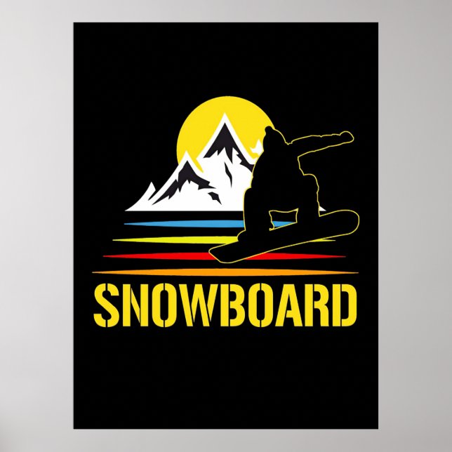 Retro-Snowboard Vintag Poster (Vorne)